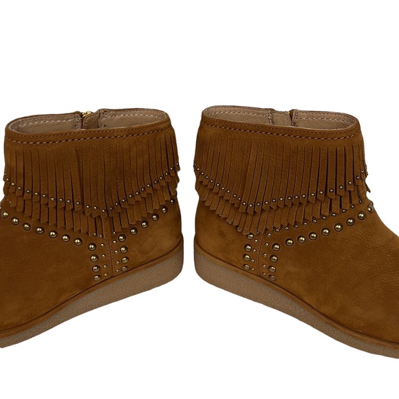 UGGS Ariane Chestnut Nubuck Studded, Fringe, Western Ankle Booties 7 - Picture 16 of 16